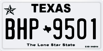 TX license plate BHP9501