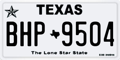 TX license plate BHP9504