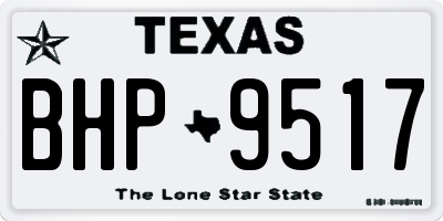 TX license plate BHP9517