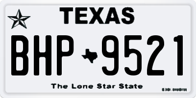 TX license plate BHP9521