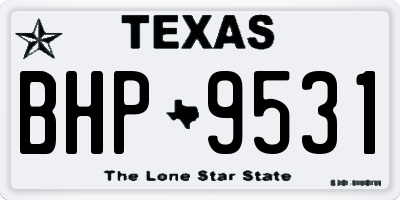 TX license plate BHP9531