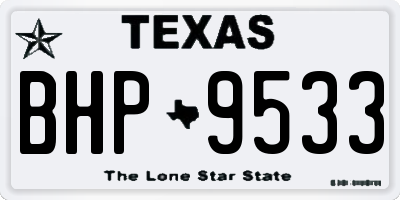TX license plate BHP9533