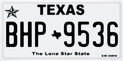 TX license plate BHP9536