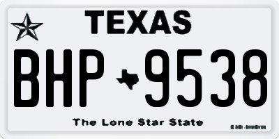 TX license plate BHP9538