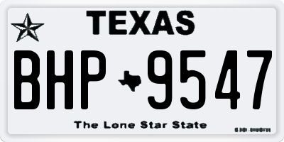 TX license plate BHP9547