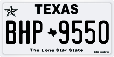 TX license plate BHP9550