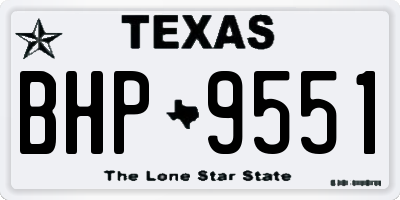 TX license plate BHP9551