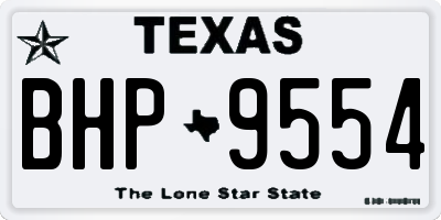 TX license plate BHP9554