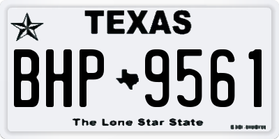 TX license plate BHP9561
