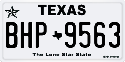 TX license plate BHP9563