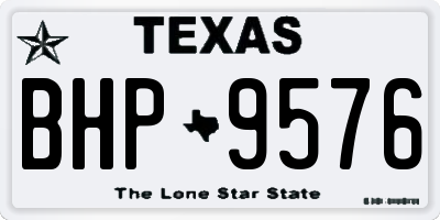 TX license plate BHP9576
