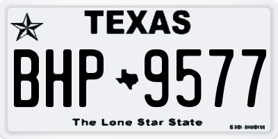 TX license plate BHP9577