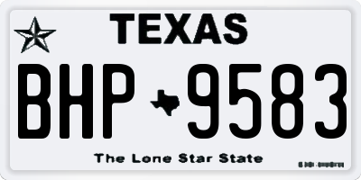 TX license plate BHP9583