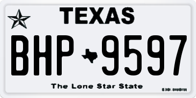 TX license plate BHP9597