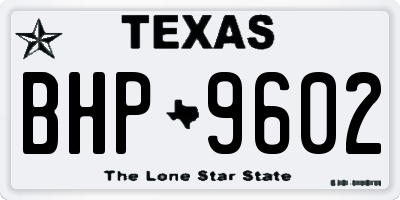 TX license plate BHP9602