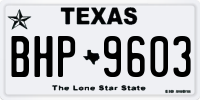 TX license plate BHP9603