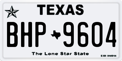 TX license plate BHP9604