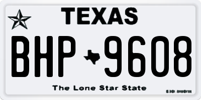 TX license plate BHP9608