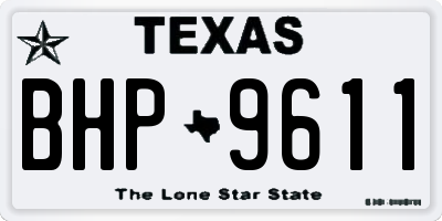 TX license plate BHP9611