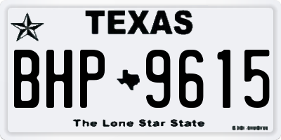 TX license plate BHP9615