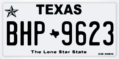 TX license plate BHP9623
