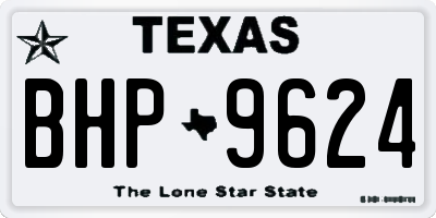 TX license plate BHP9624