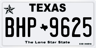 TX license plate BHP9625
