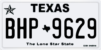 TX license plate BHP9629