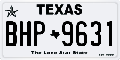 TX license plate BHP9631