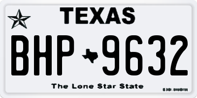 TX license plate BHP9632
