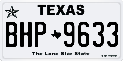 TX license plate BHP9633