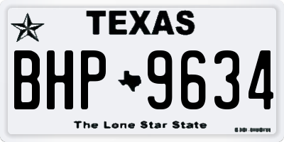 TX license plate BHP9634