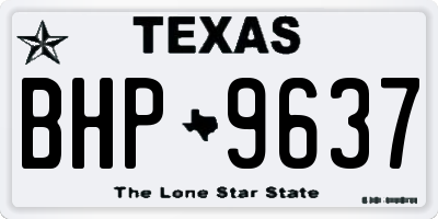 TX license plate BHP9637