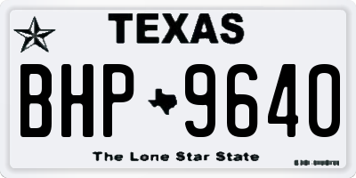 TX license plate BHP9640