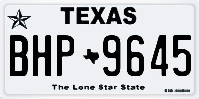 TX license plate BHP9645
