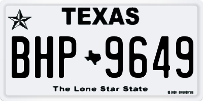 TX license plate BHP9649