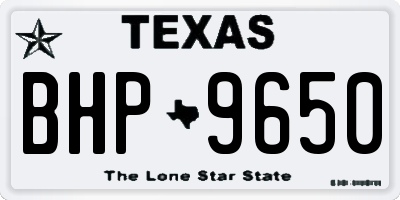 TX license plate BHP9650