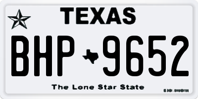 TX license plate BHP9652