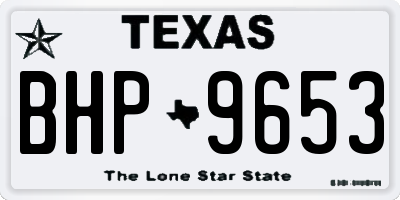 TX license plate BHP9653
