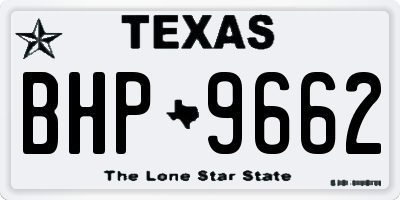TX license plate BHP9662