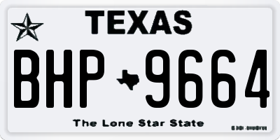 TX license plate BHP9664