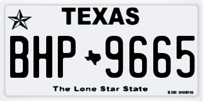 TX license plate BHP9665