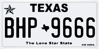 TX license plate BHP9666