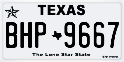TX license plate BHP9667