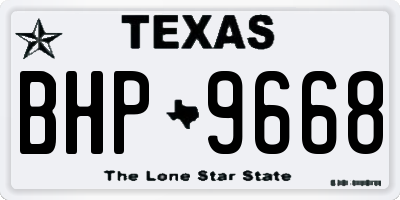 TX license plate BHP9668