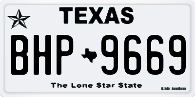 TX license plate BHP9669