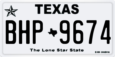 TX license plate BHP9674