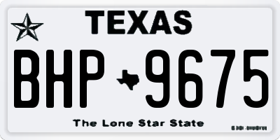 TX license plate BHP9675