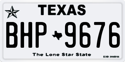 TX license plate BHP9676