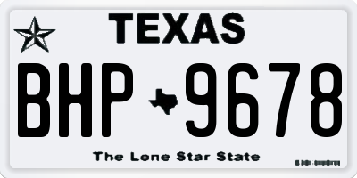 TX license plate BHP9678